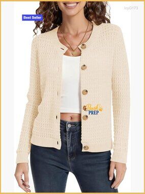 Cable Knit Cardigan Soft Button Down Sweater